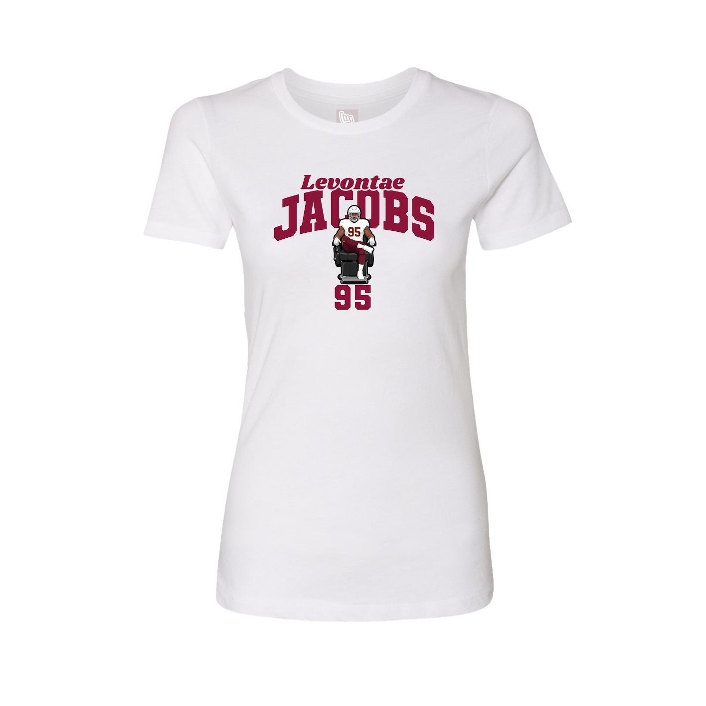 Fitted Women's Tee — Signature Arch in White