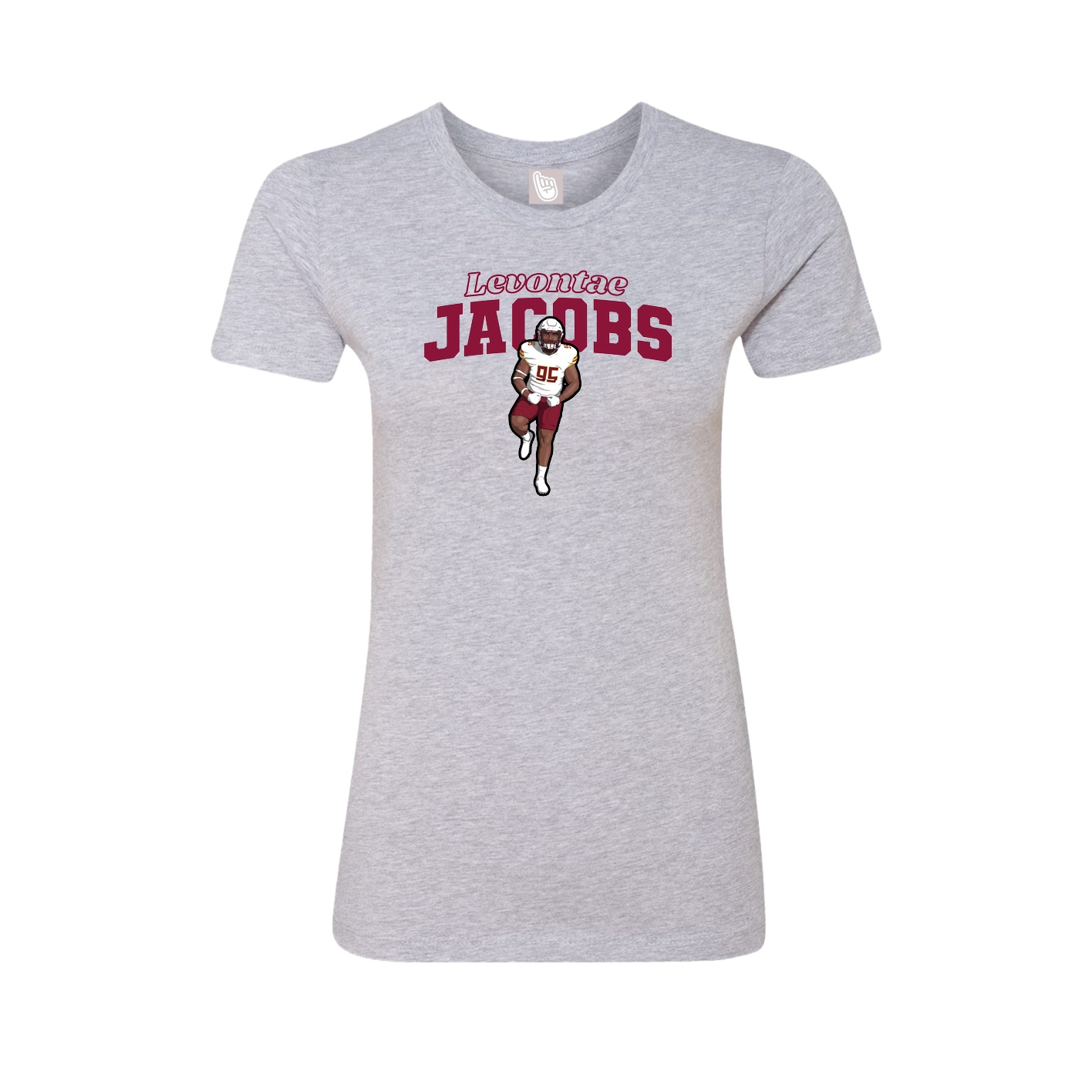 Fitted Women's Tee — Name Arch in Grey