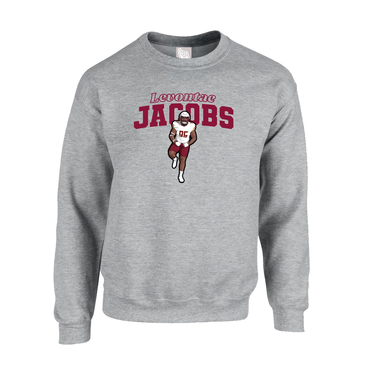 Fleece Crew — Name Arch in Grey