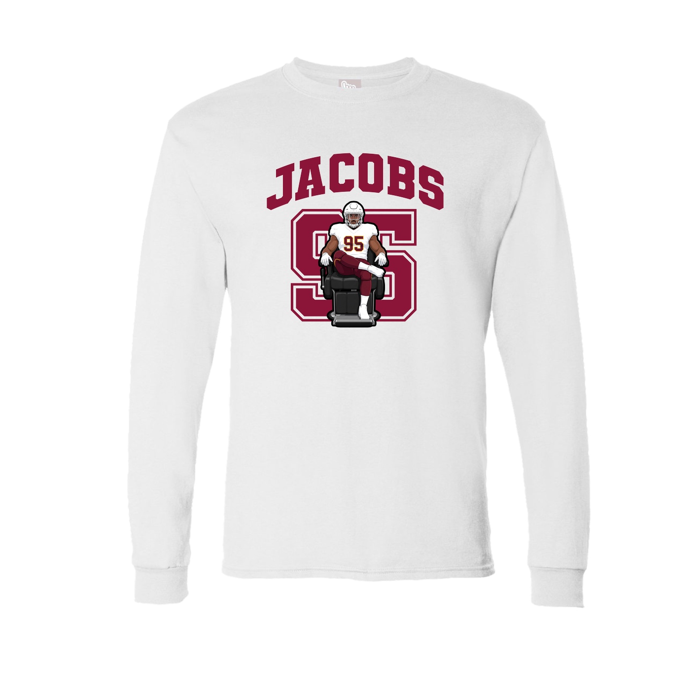 Long Sleeve Tee — Number in White