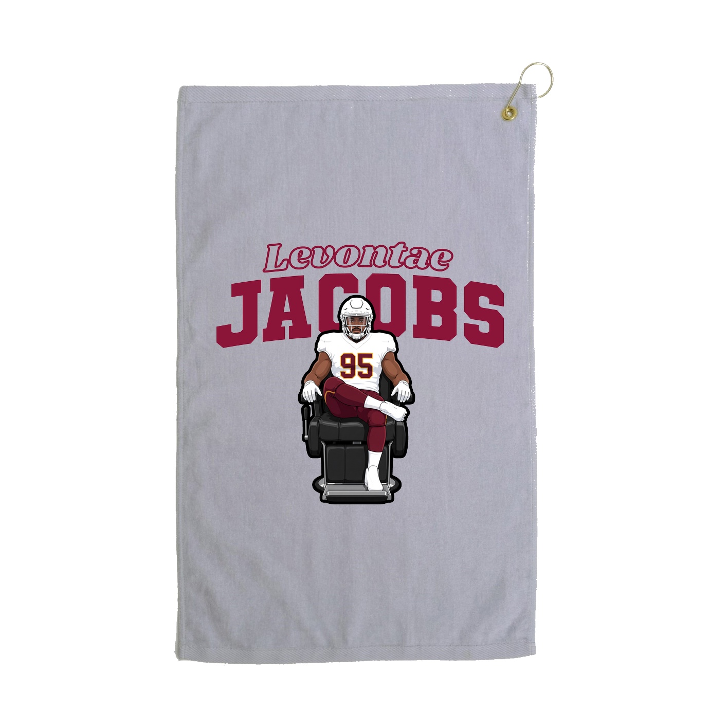 Golf Towel — Name Arch in Grey