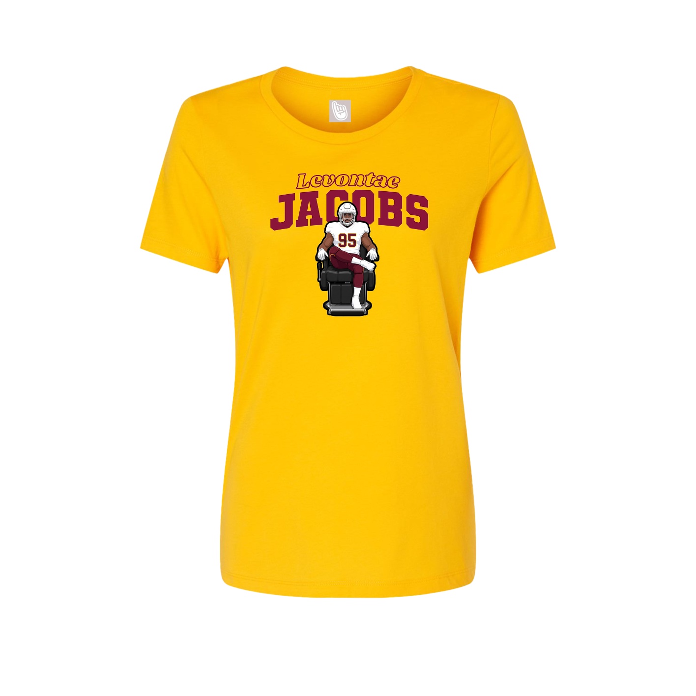 Fitted Women's Tee — Name Arch in Gold