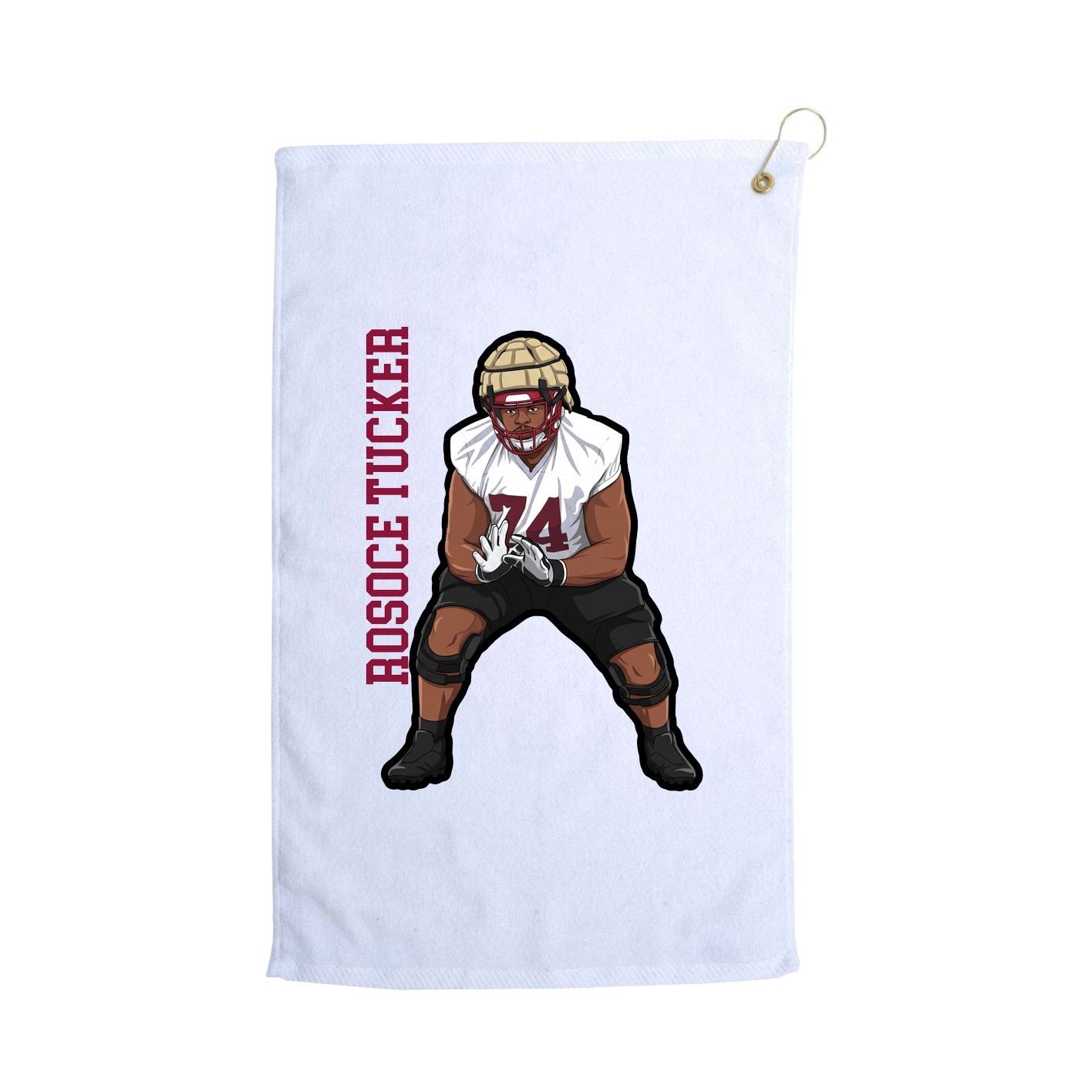 Golf Towel — Name Vertical in White
