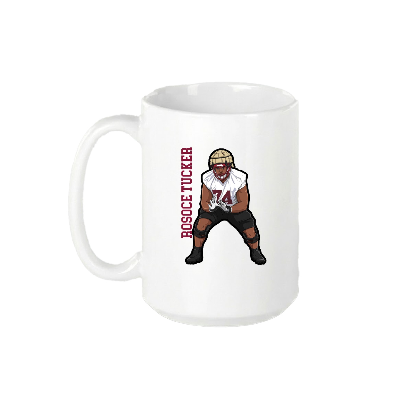 15oz Coffee Mug — Name Vertical in White