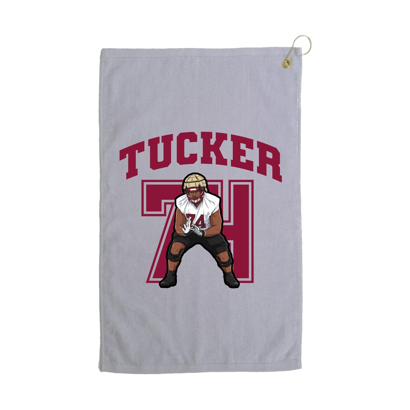 Golf Towel — Number in Grey