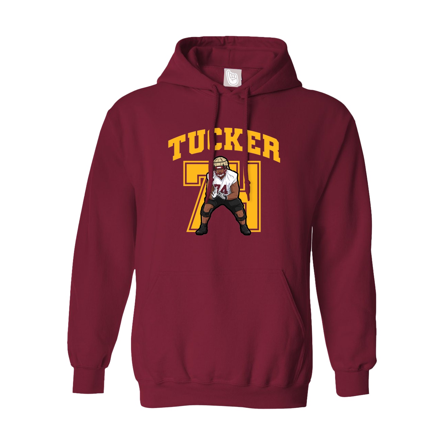 Hoodie — Number in Cardinal