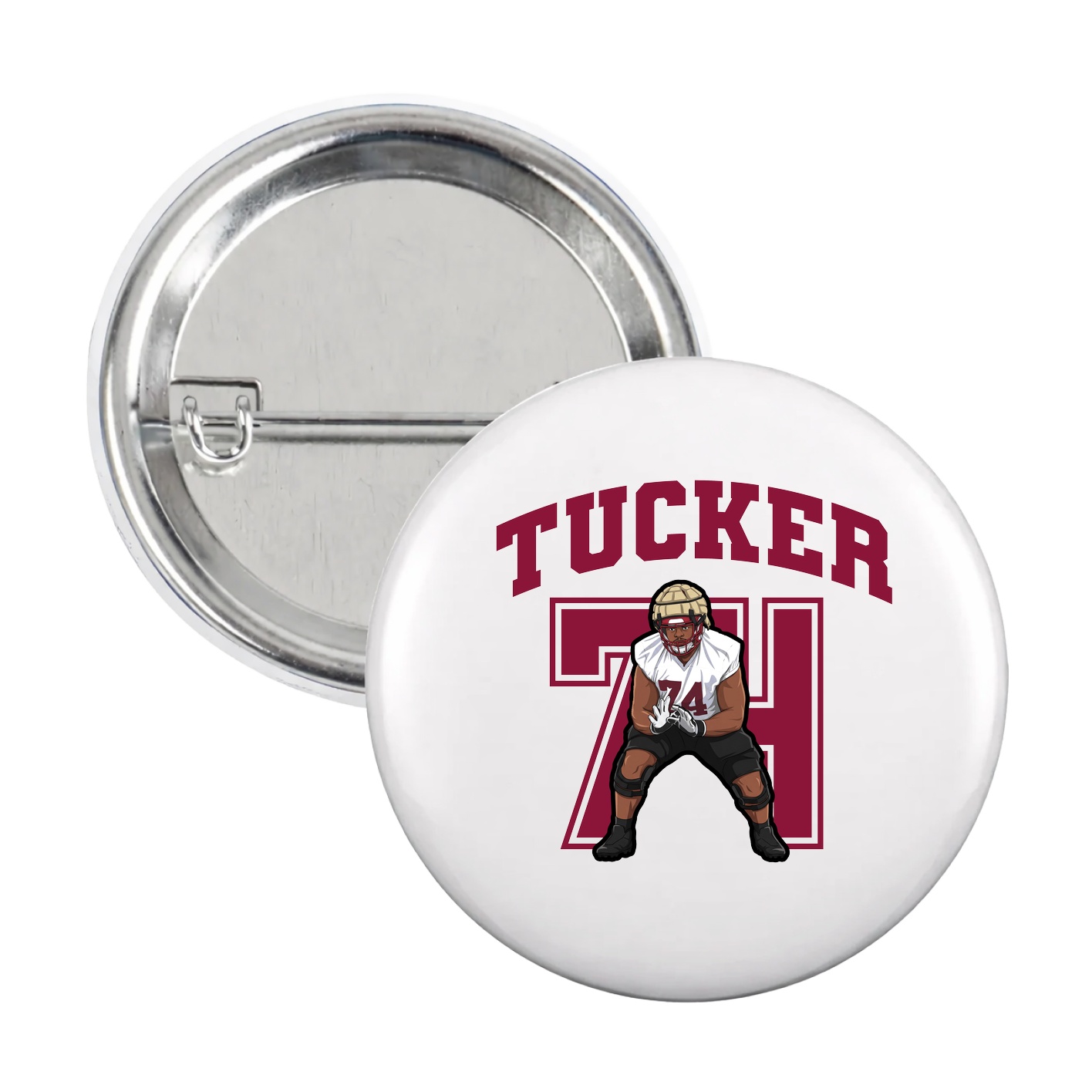 Game Day Button — Number in White