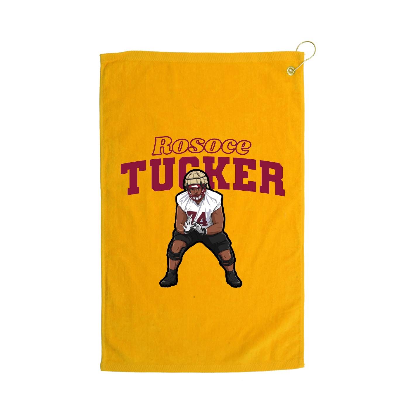 Golf Towel — Name Arch in Gold