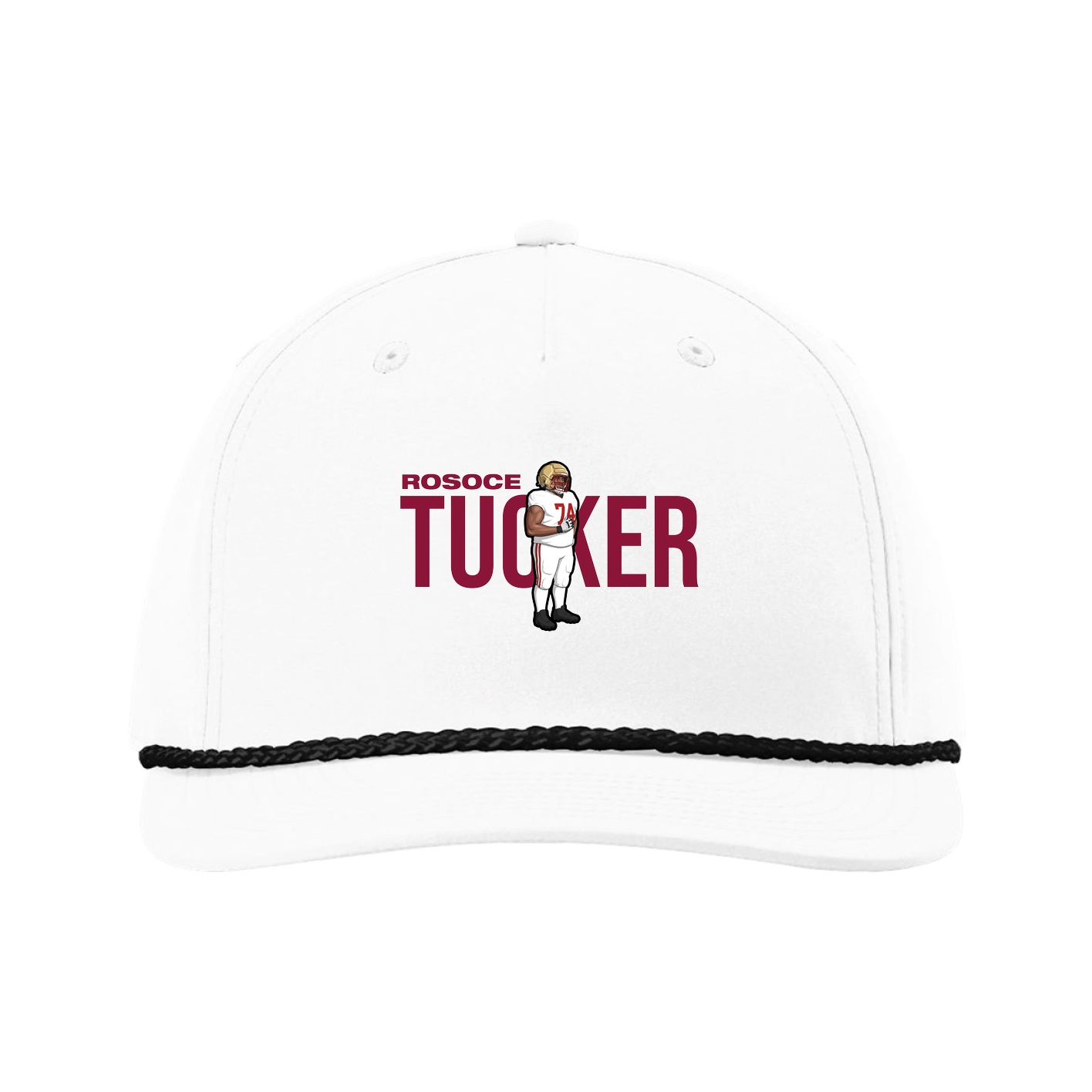 Five-Panel Classic Rope Cap — Player Name in White