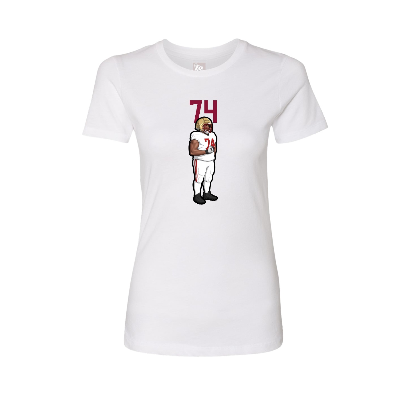 Fitted Women's Tee — Number Top in White