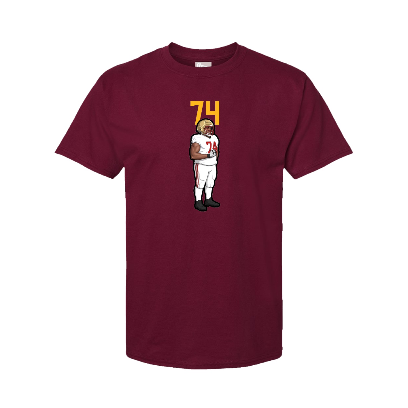 Youth Tee — Number Top in Cardinal