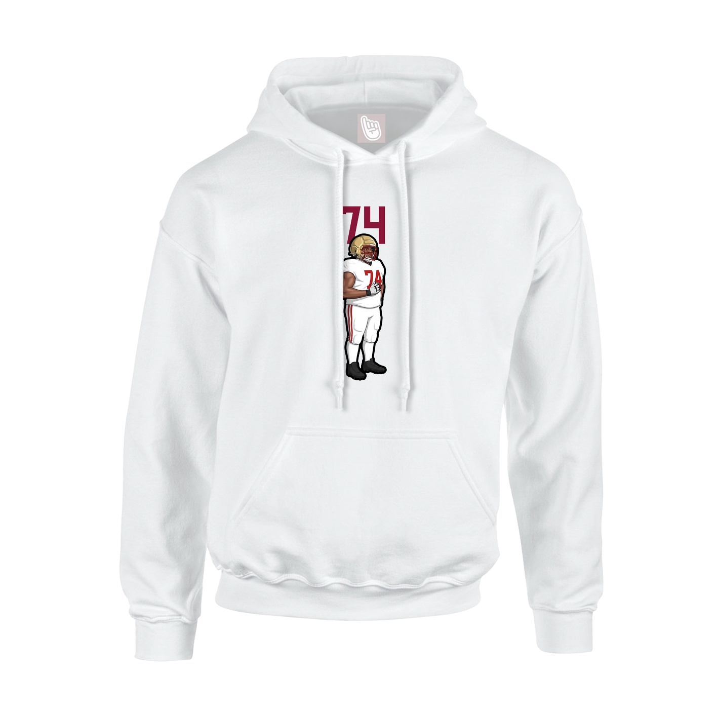 Hoodie — Number Top in White