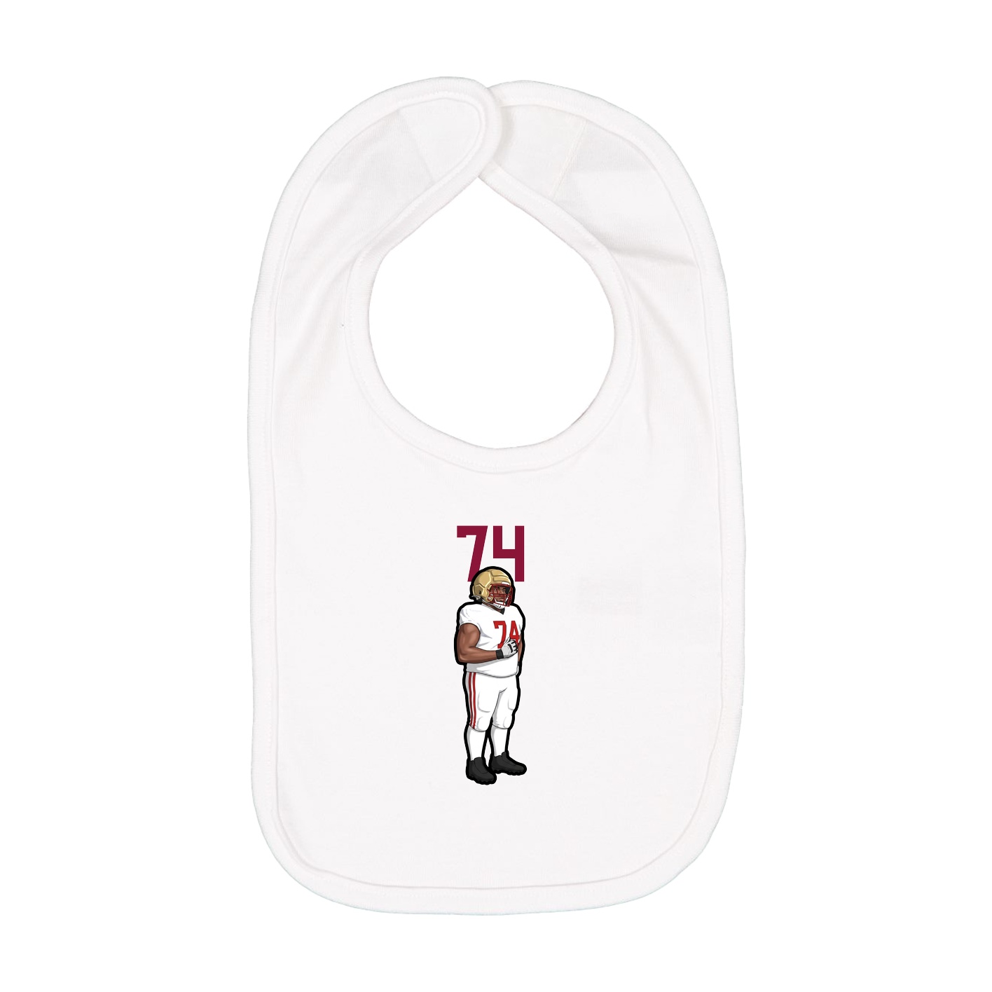 Infant Bib — Number Top in White