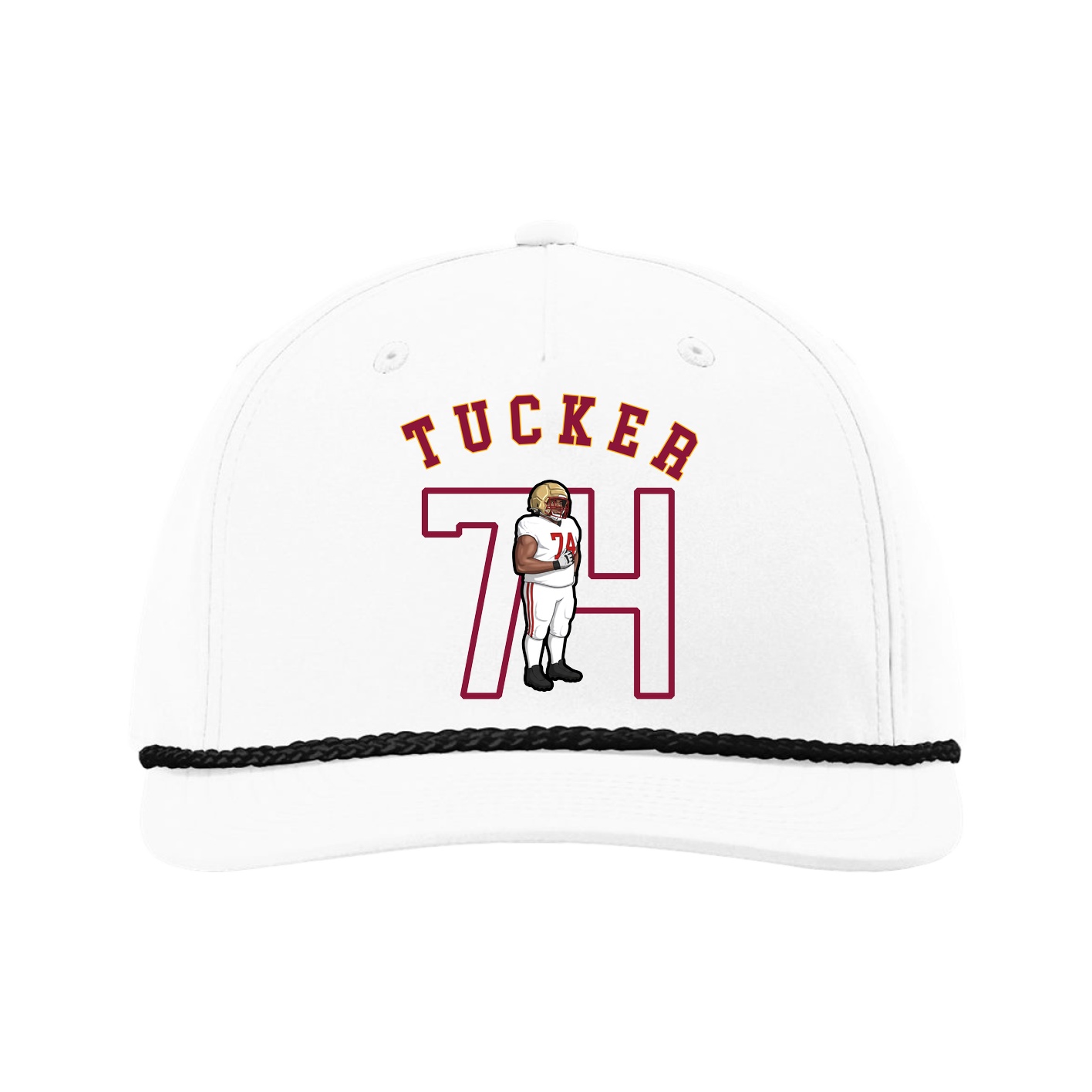 Five-Panel Classic Rope Cap — Shirsey Arch in White