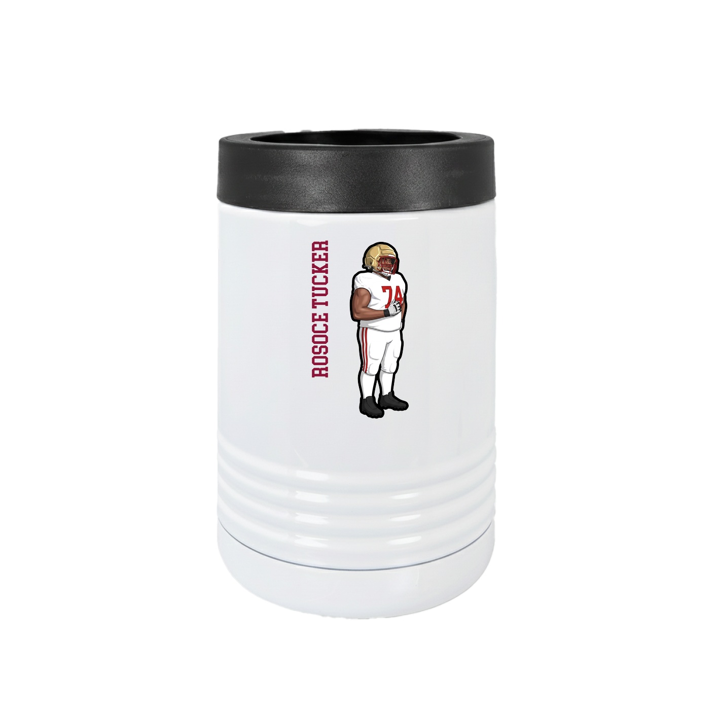 Beverage Holder — Name Vertical in White