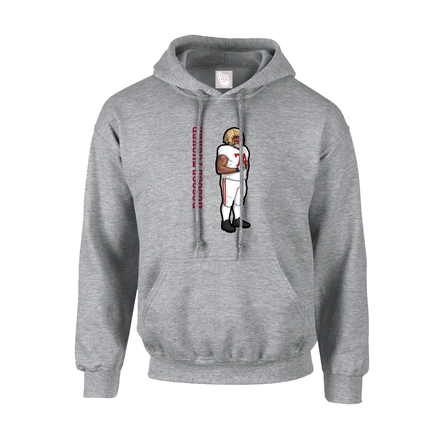 Youth Hoodie — Name Vertical in Grey