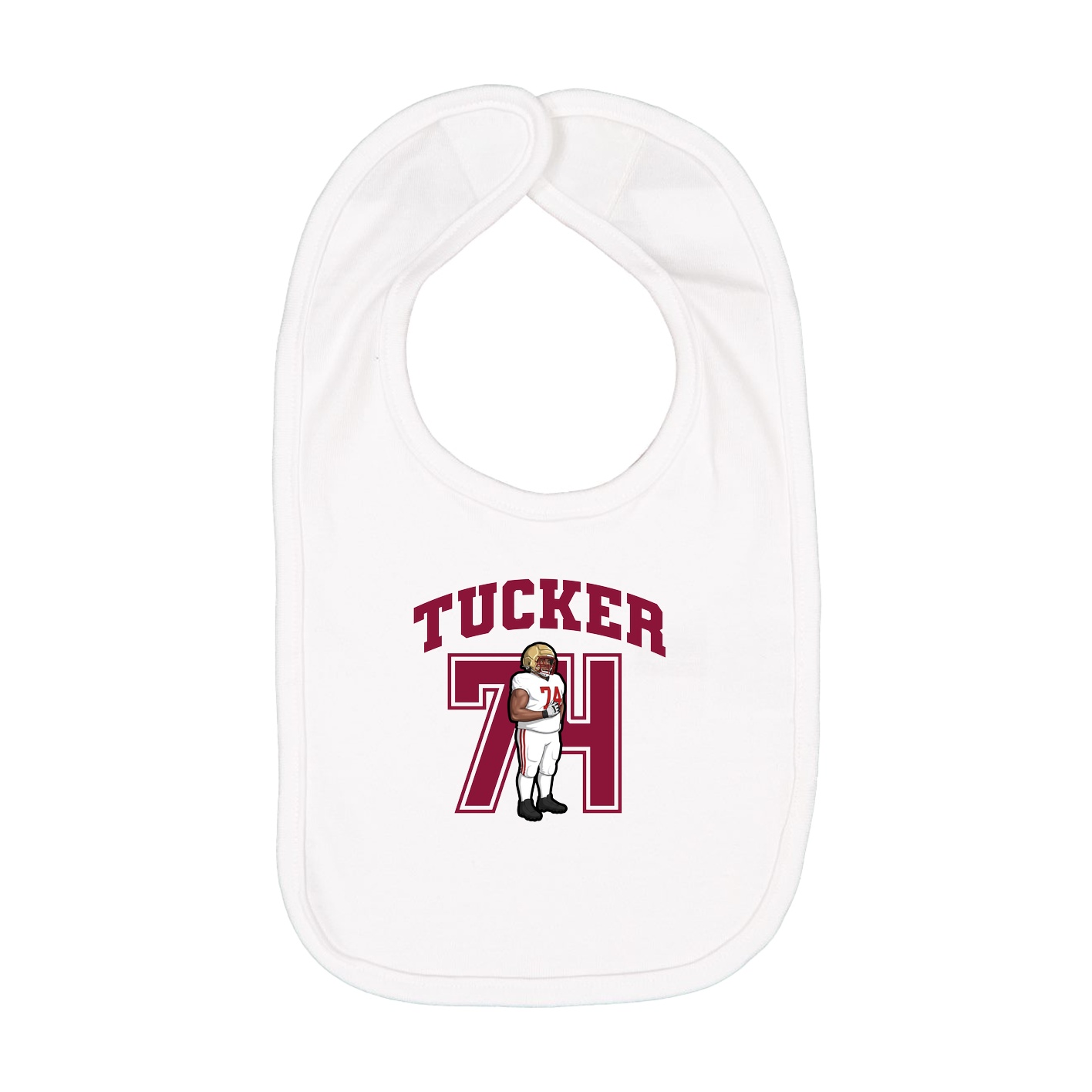 Infant Bib — Number in White