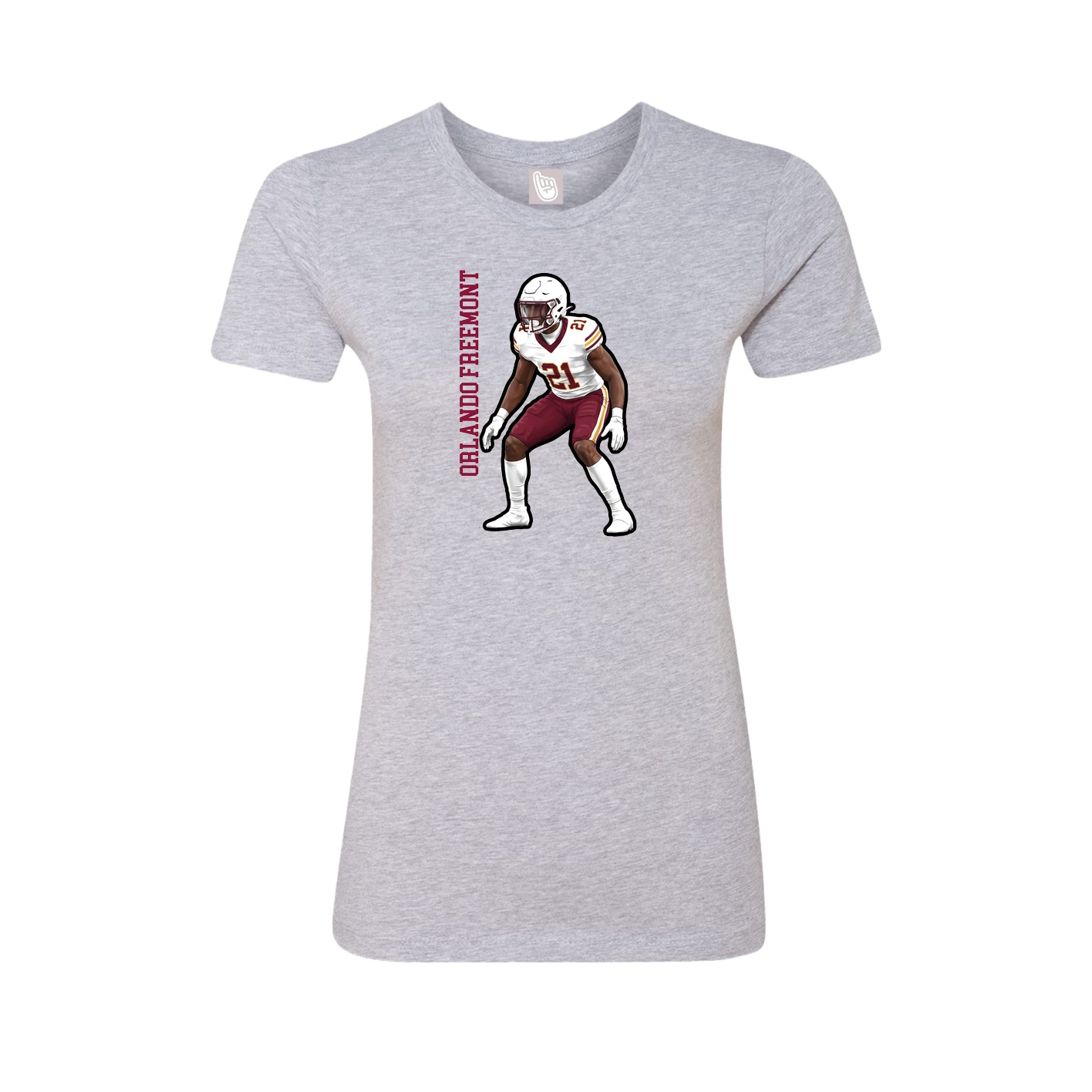 Fitted Women's Tee — Name Vertical in Grey