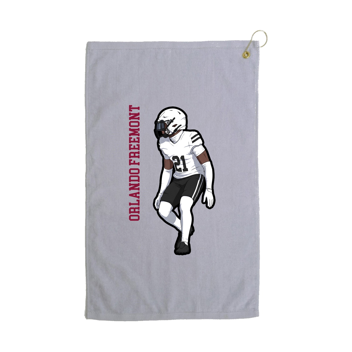 Golf Towel — Name Vertical in Grey