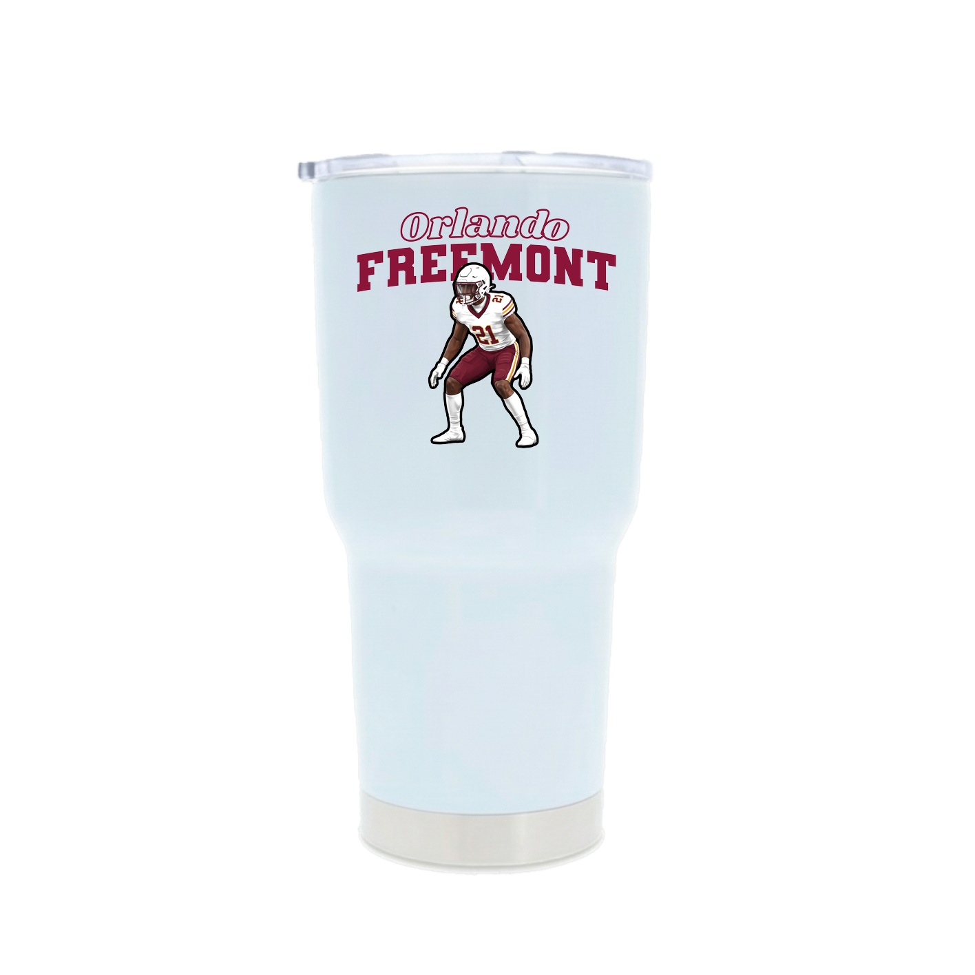 30oz Stainless Steel Tumbler — Name Arch in White