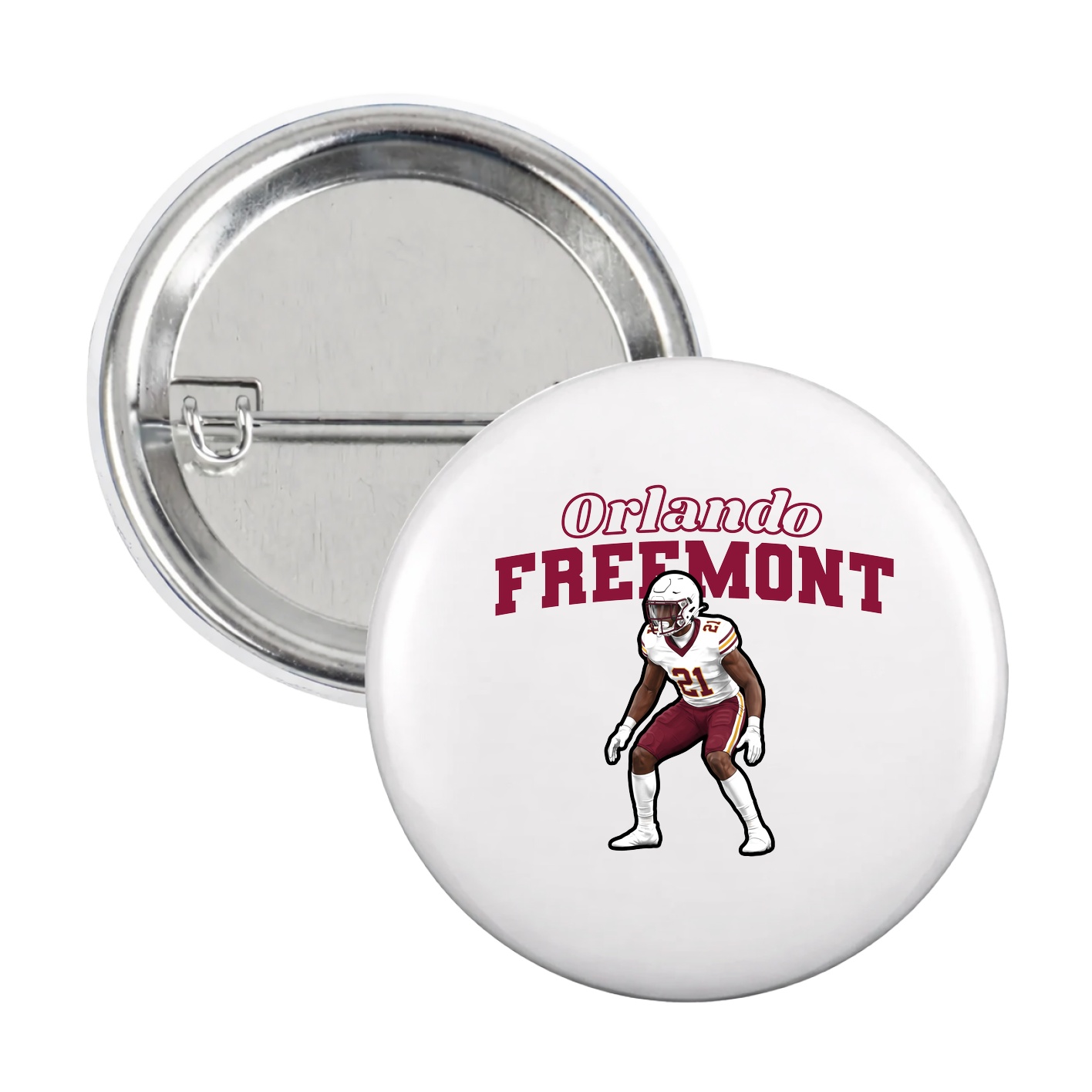 Game Day Button — Name Arch in White