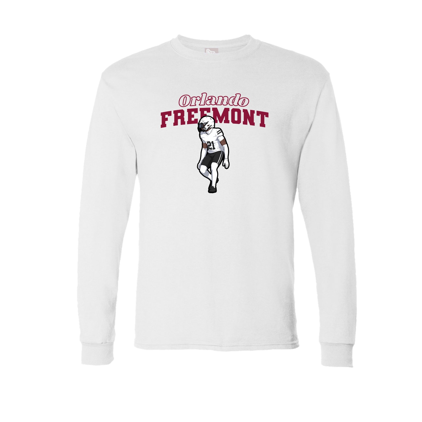 Long Sleeve Tee — Name Arch in White