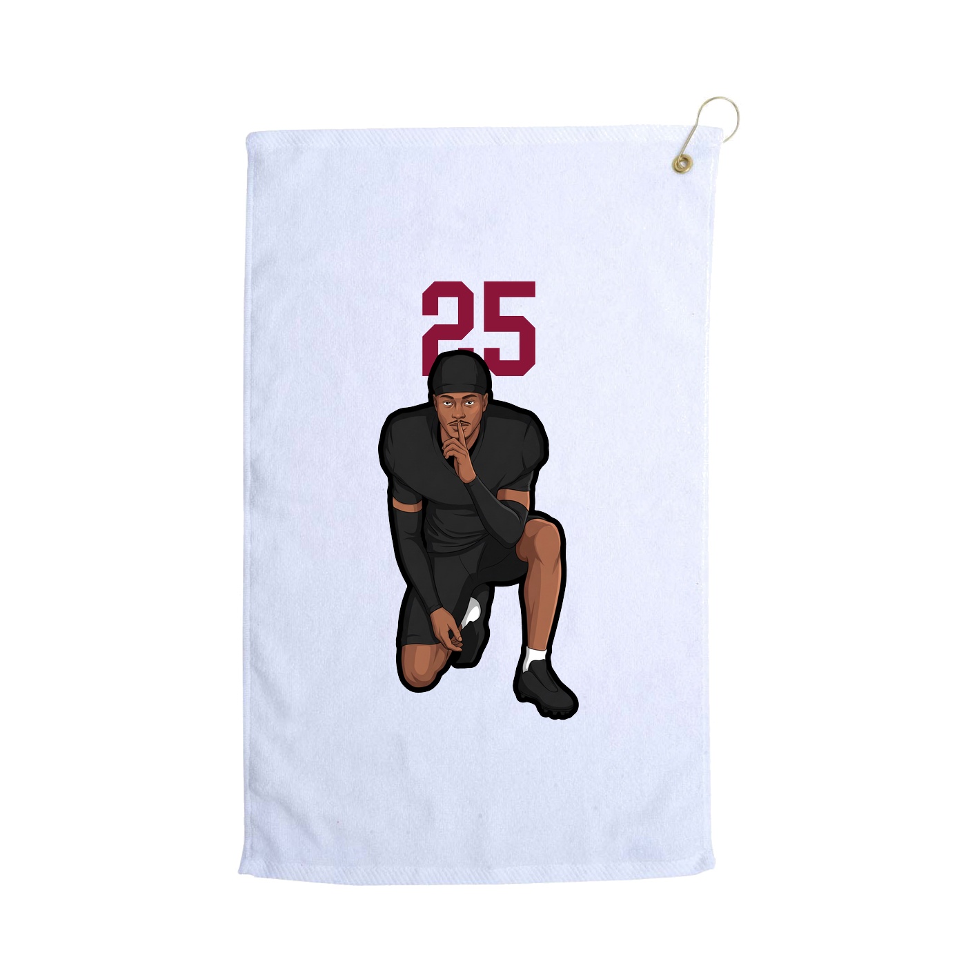Golf Towel — Number Top in White