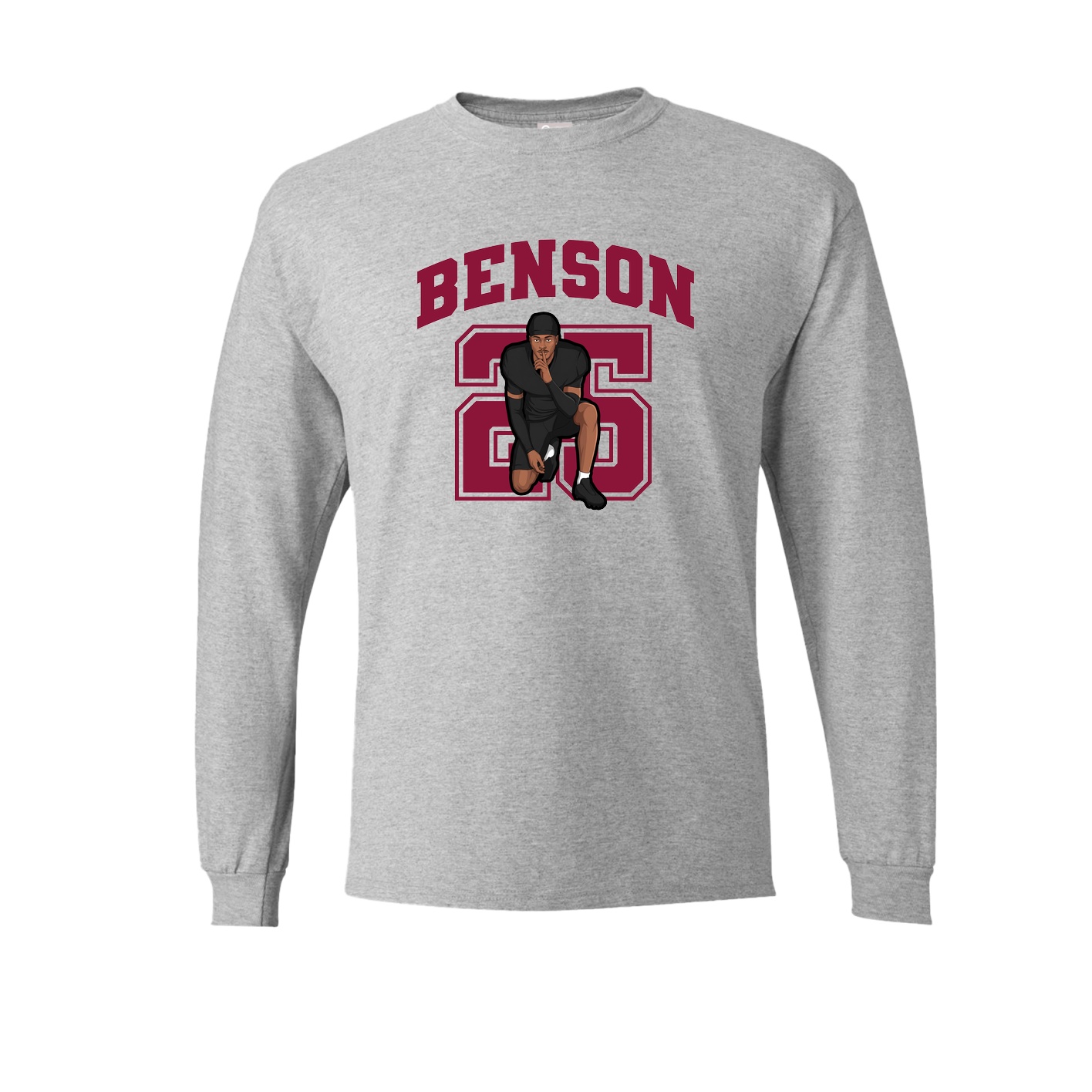Long Sleeve Tee — Number in Grey