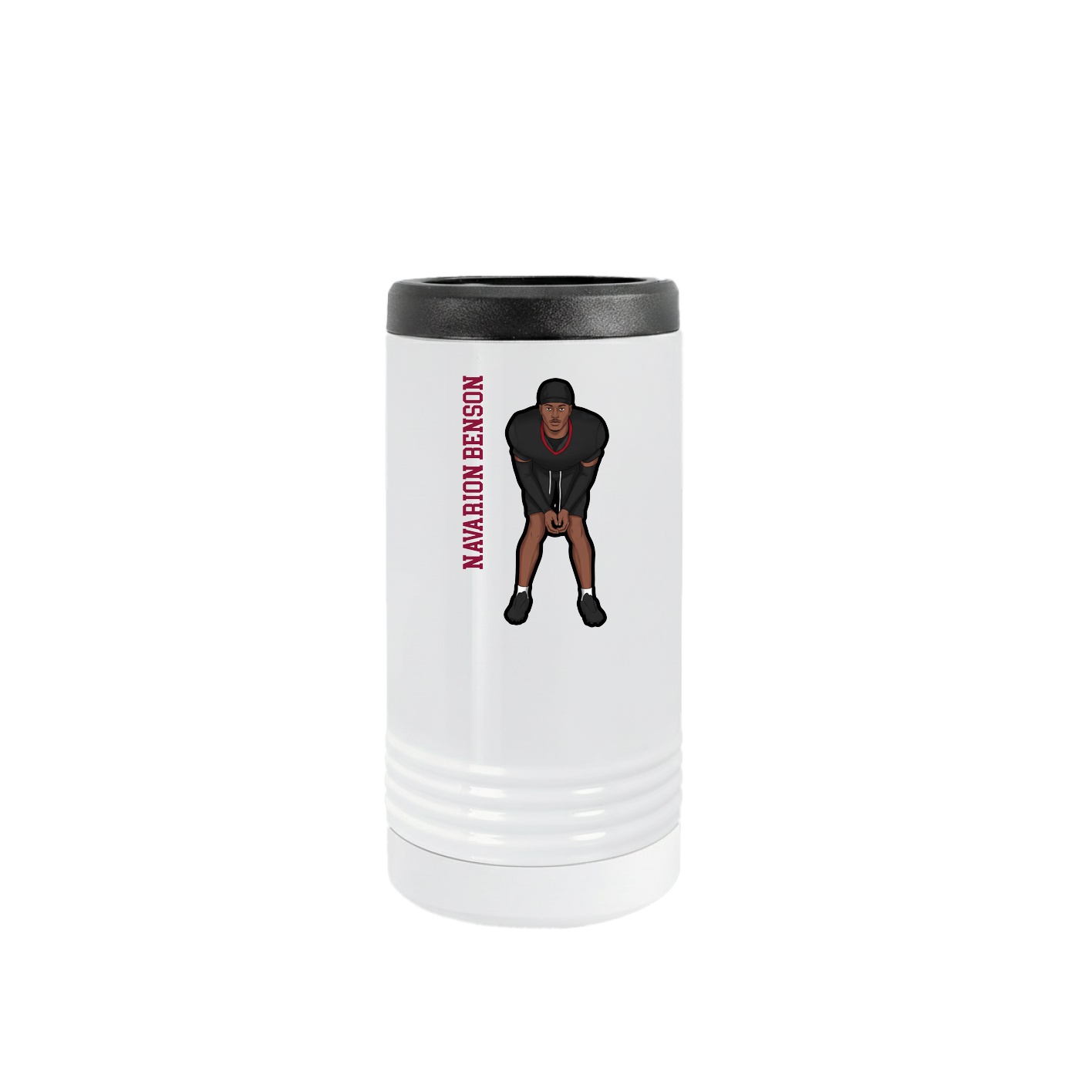 Slim Beverage Holder — Name Vertical in White