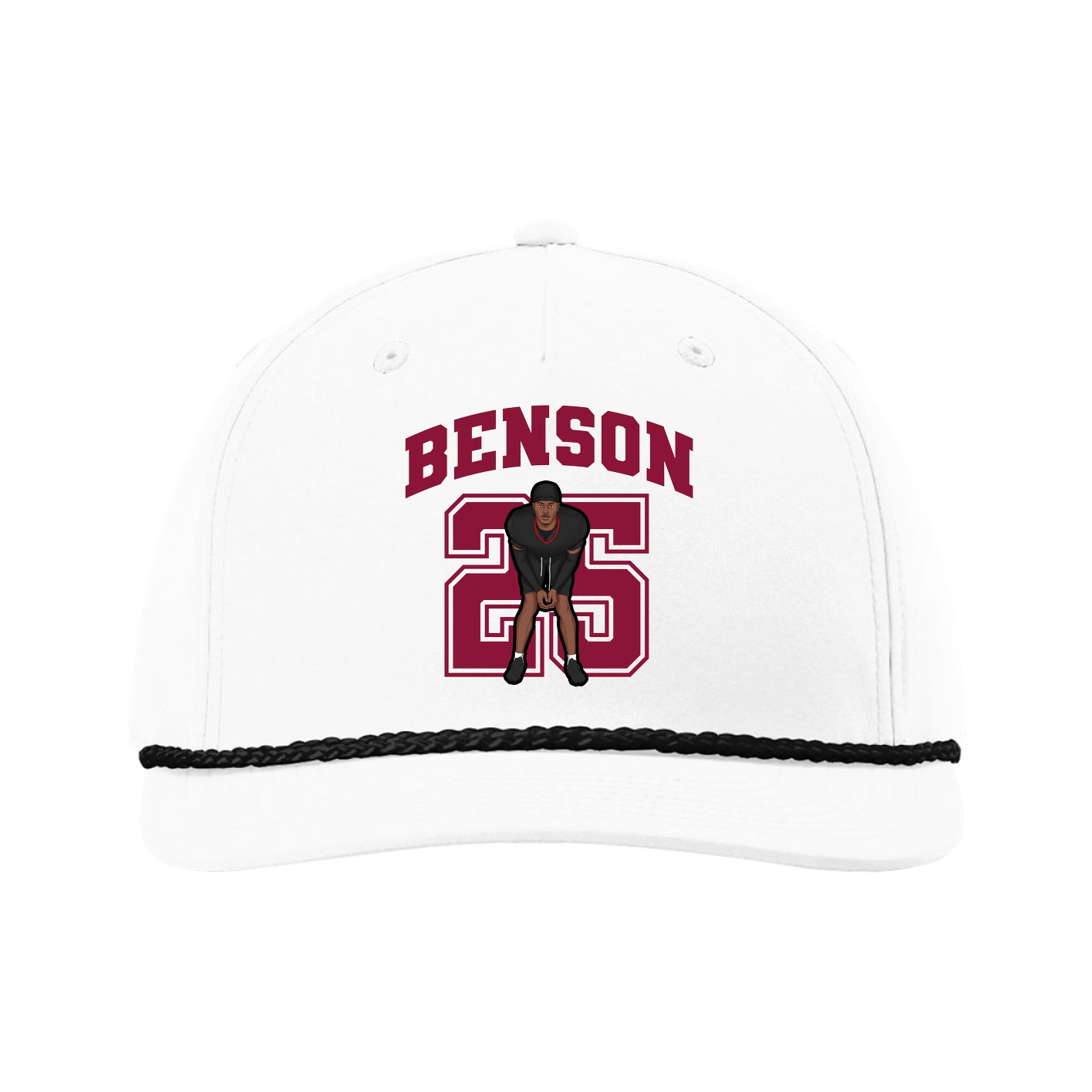 Five-Panel Classic Rope Cap — Number in White