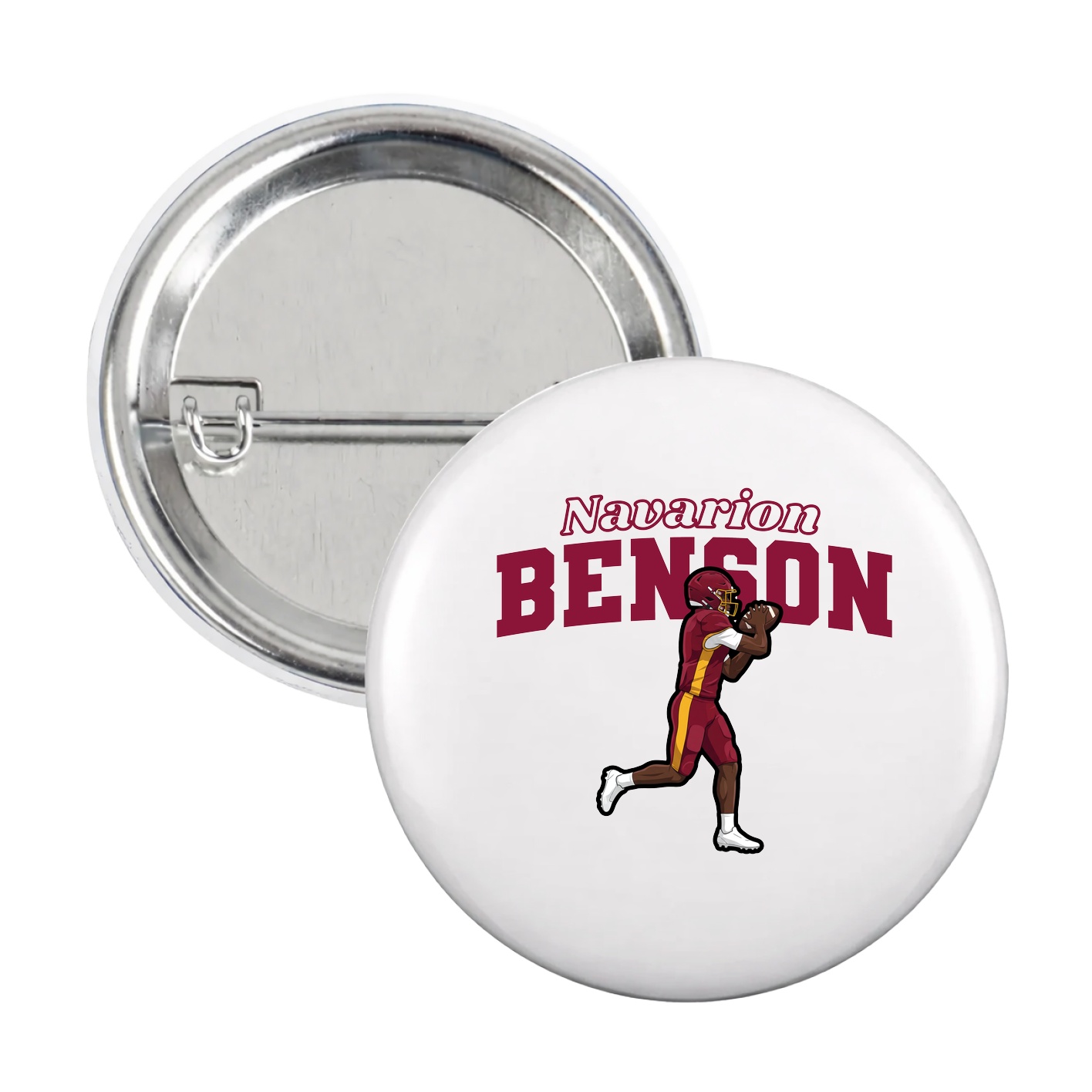 Game Day Button — Name Arch in White