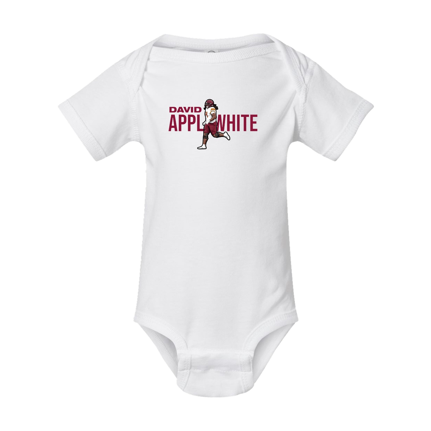 Baby Onesie — Player Name in White