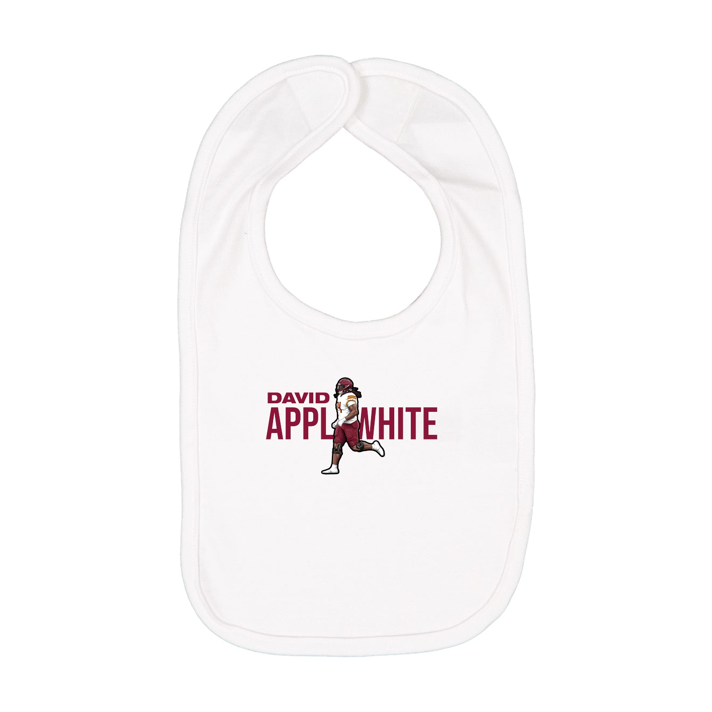 Infant Bib — Player Name in White