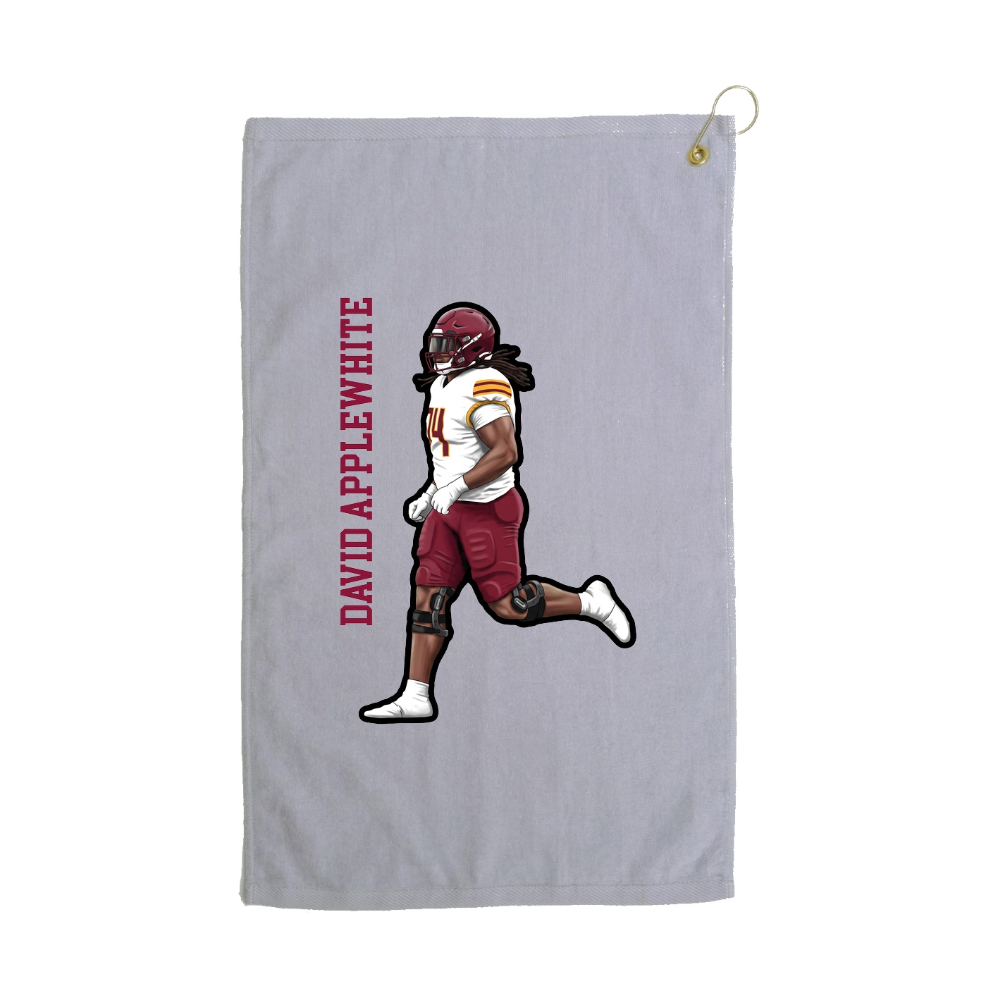 Golf Towel — Name Vertical in Grey