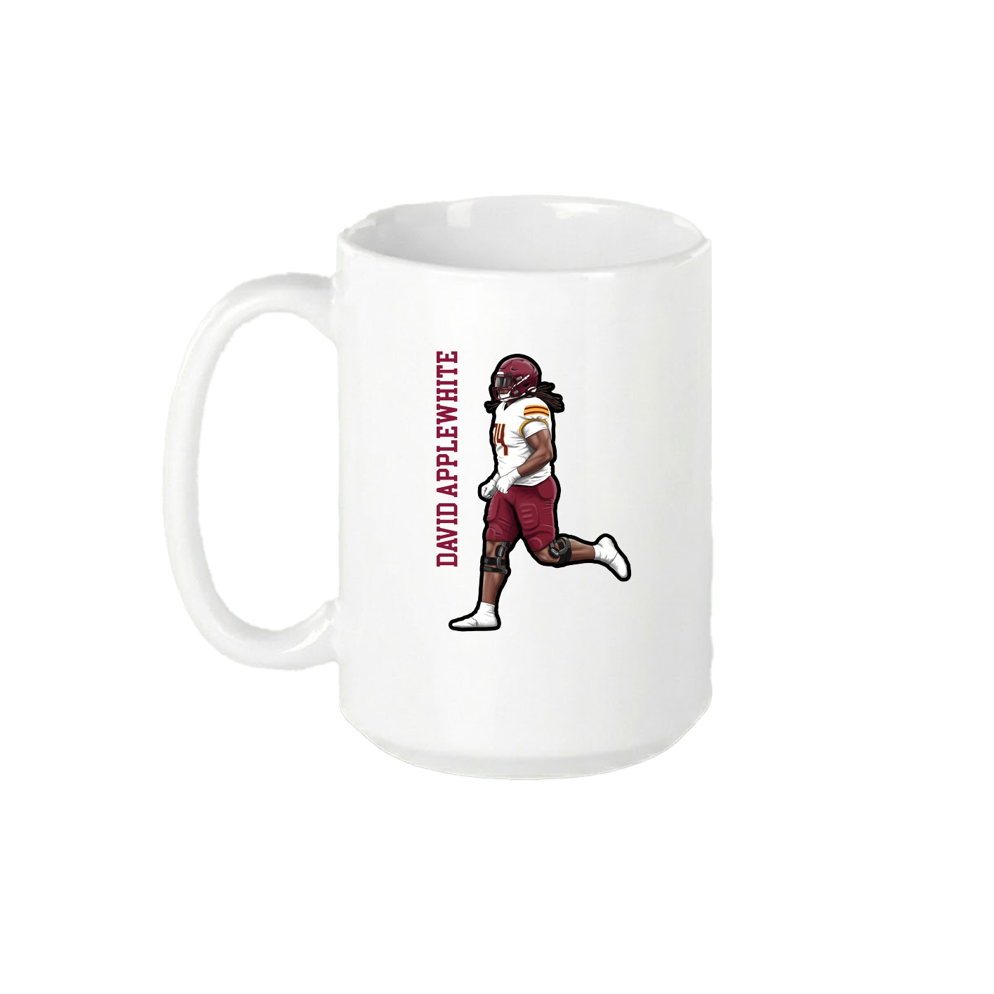 15oz Coffee Mug — Name Vertical in White