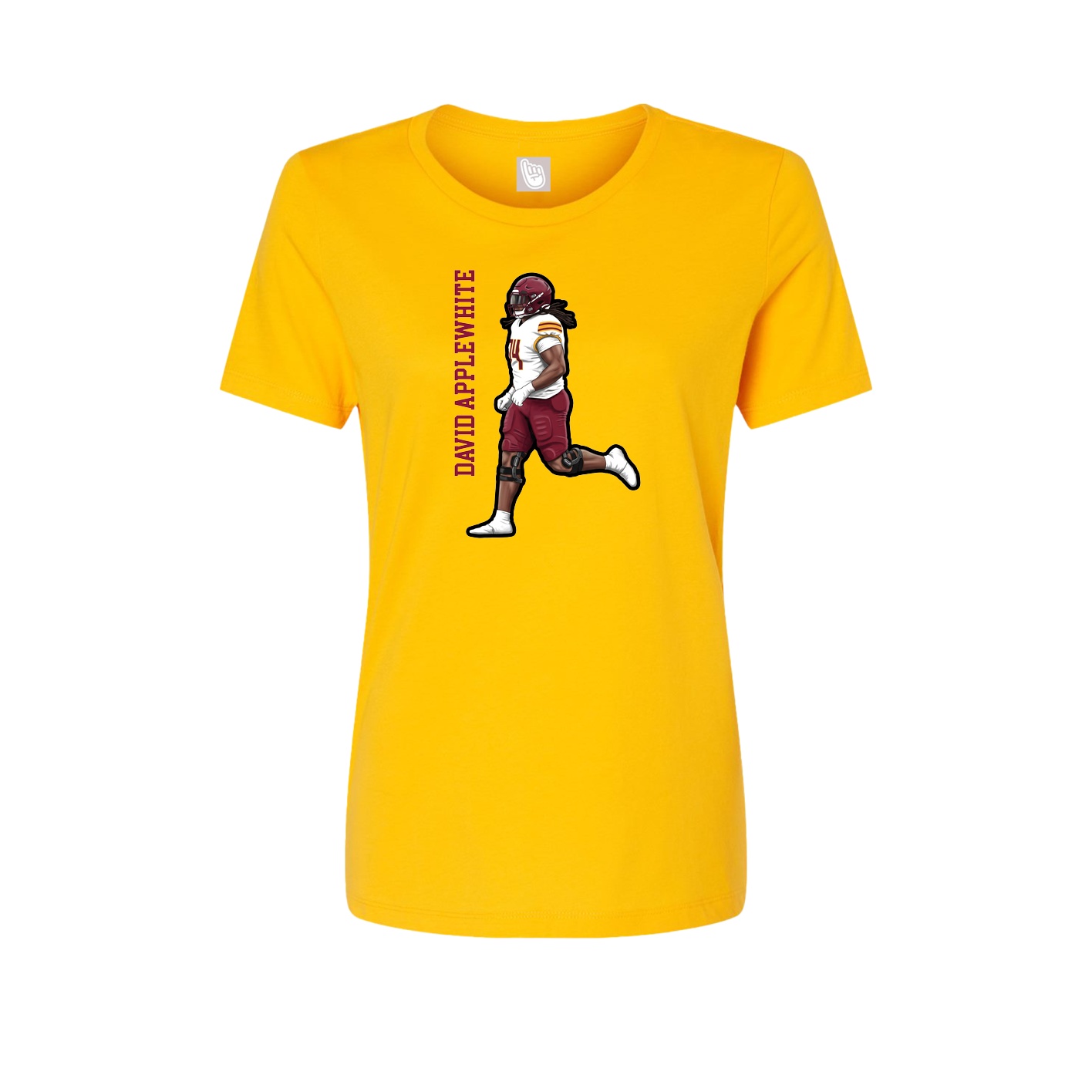 Fitted Women's Tee — Name Vertical in Gold