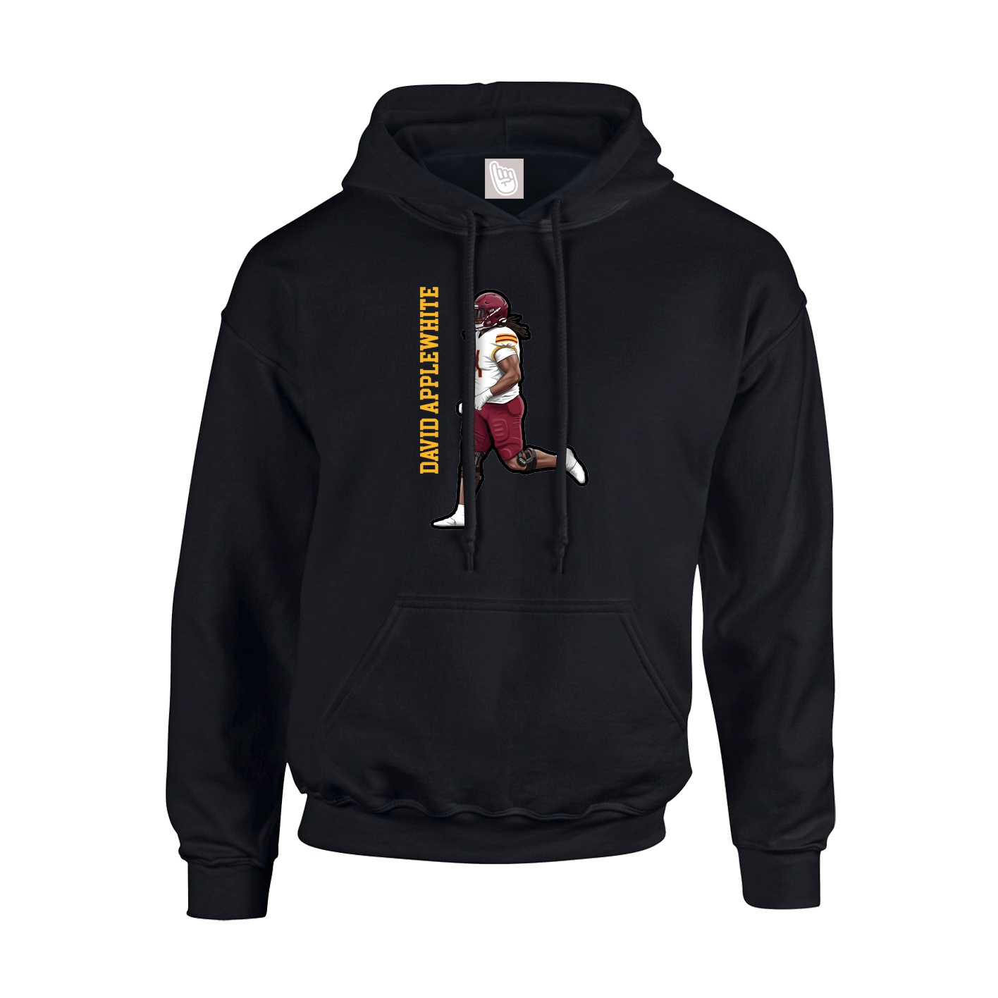 Youth Hoodie — Name Vertical in Black