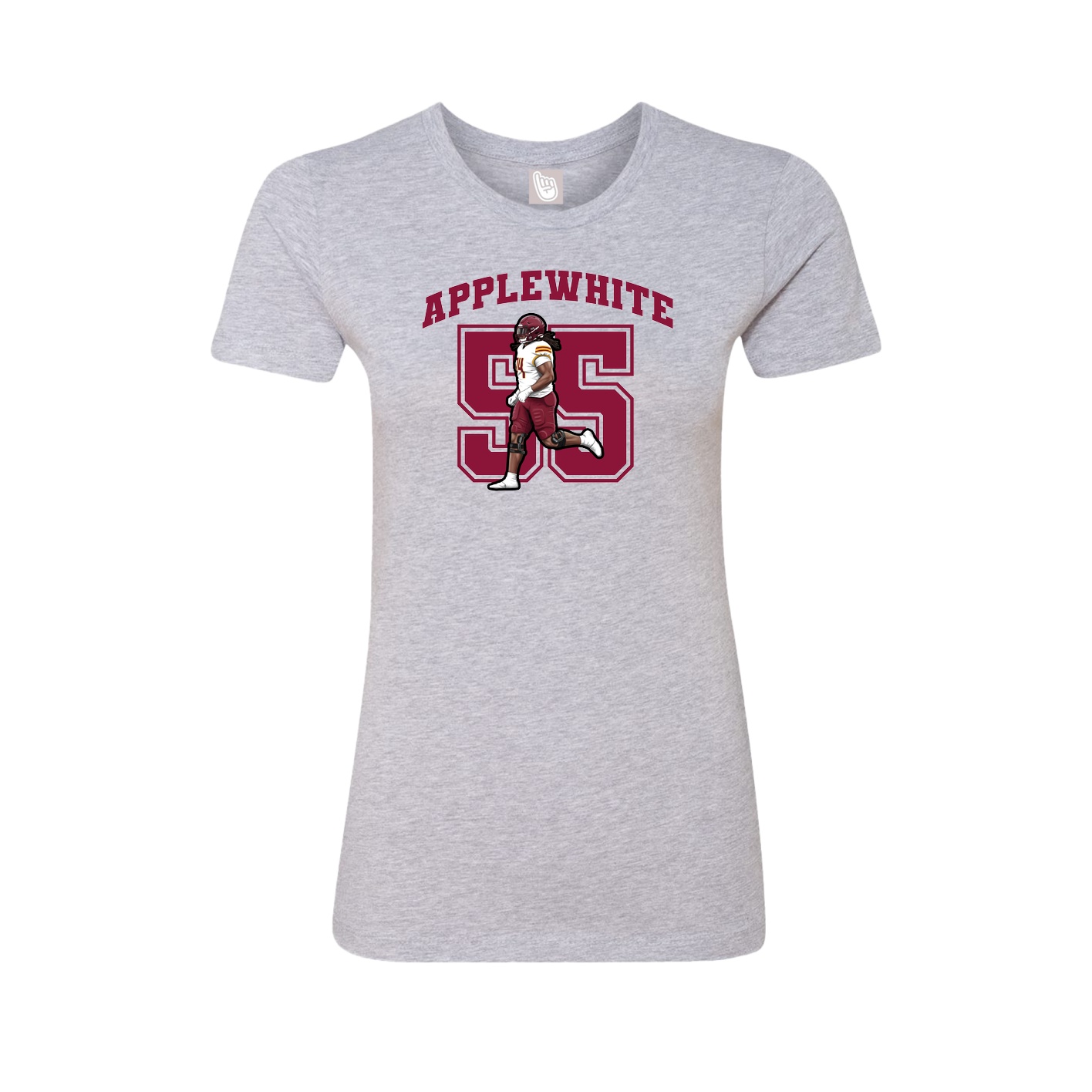 Fitted Women's Tee — Number in Grey