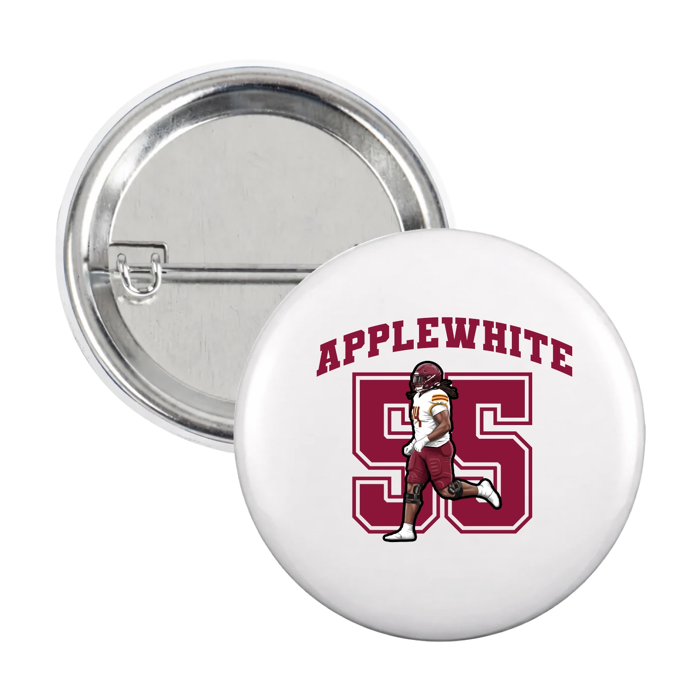 Game Day Button — Number in White