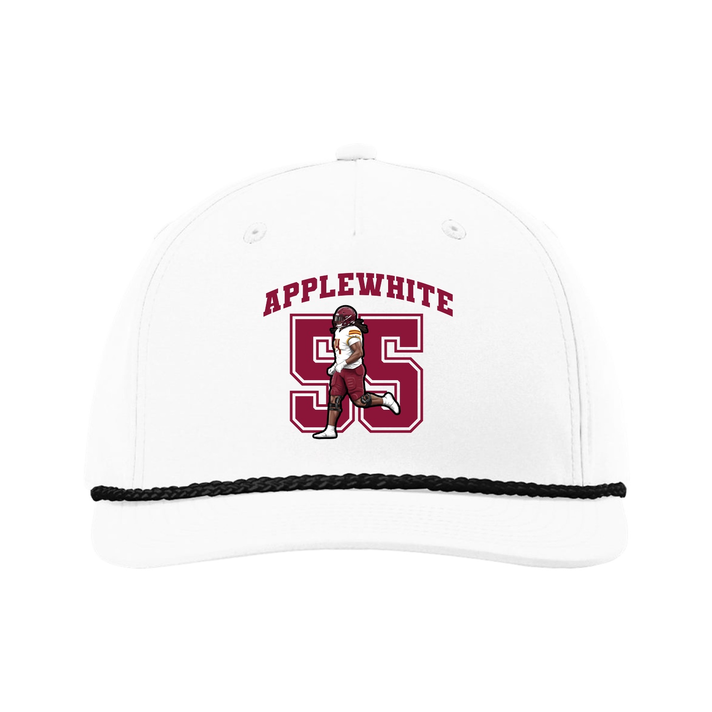 Five-Panel Classic Rope Cap — Number in White