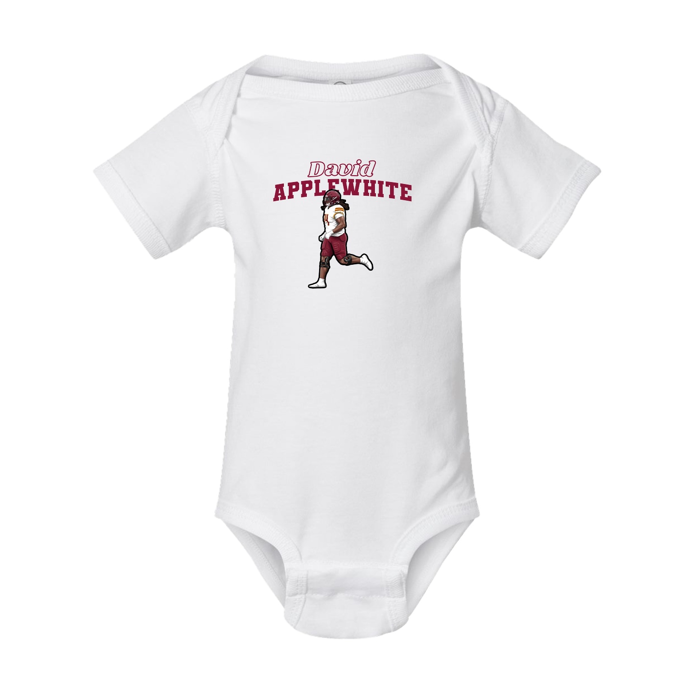 Baby Onesie — Name Arch in White