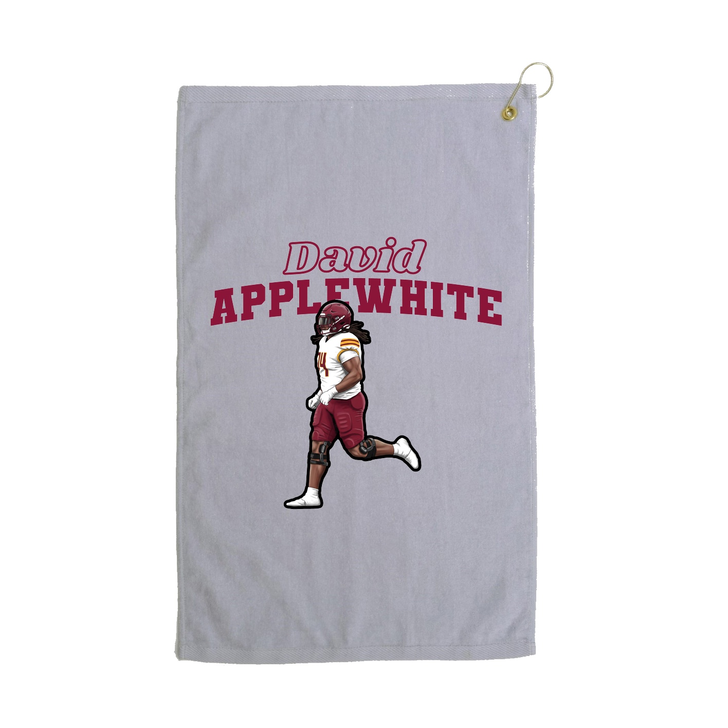 Golf Towel — Name Arch in Grey