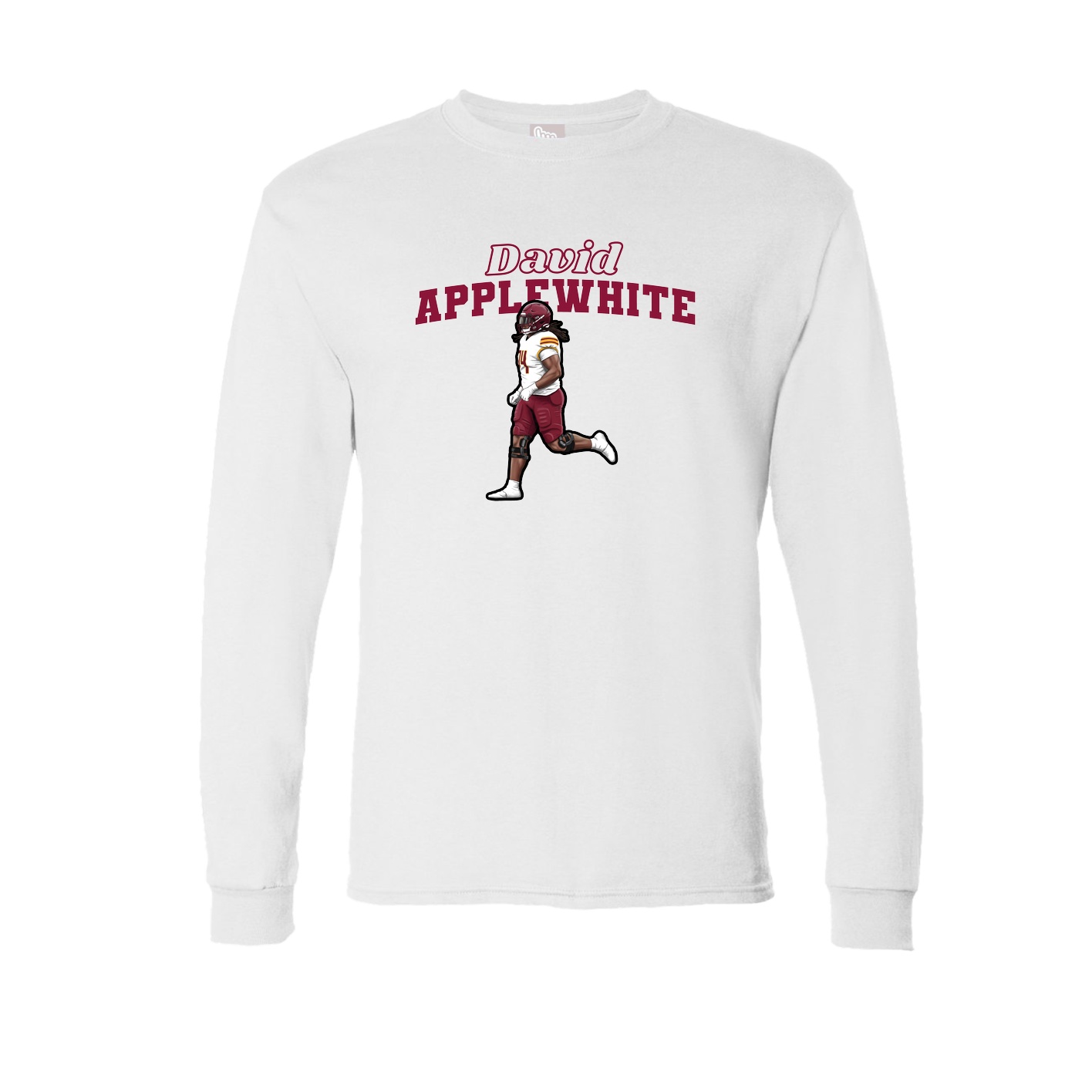 Long Sleeve Tee — Name Arch in White
