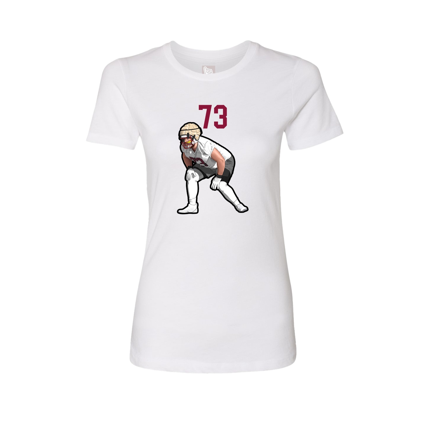 Fitted Women's Tee — Number Top in White
