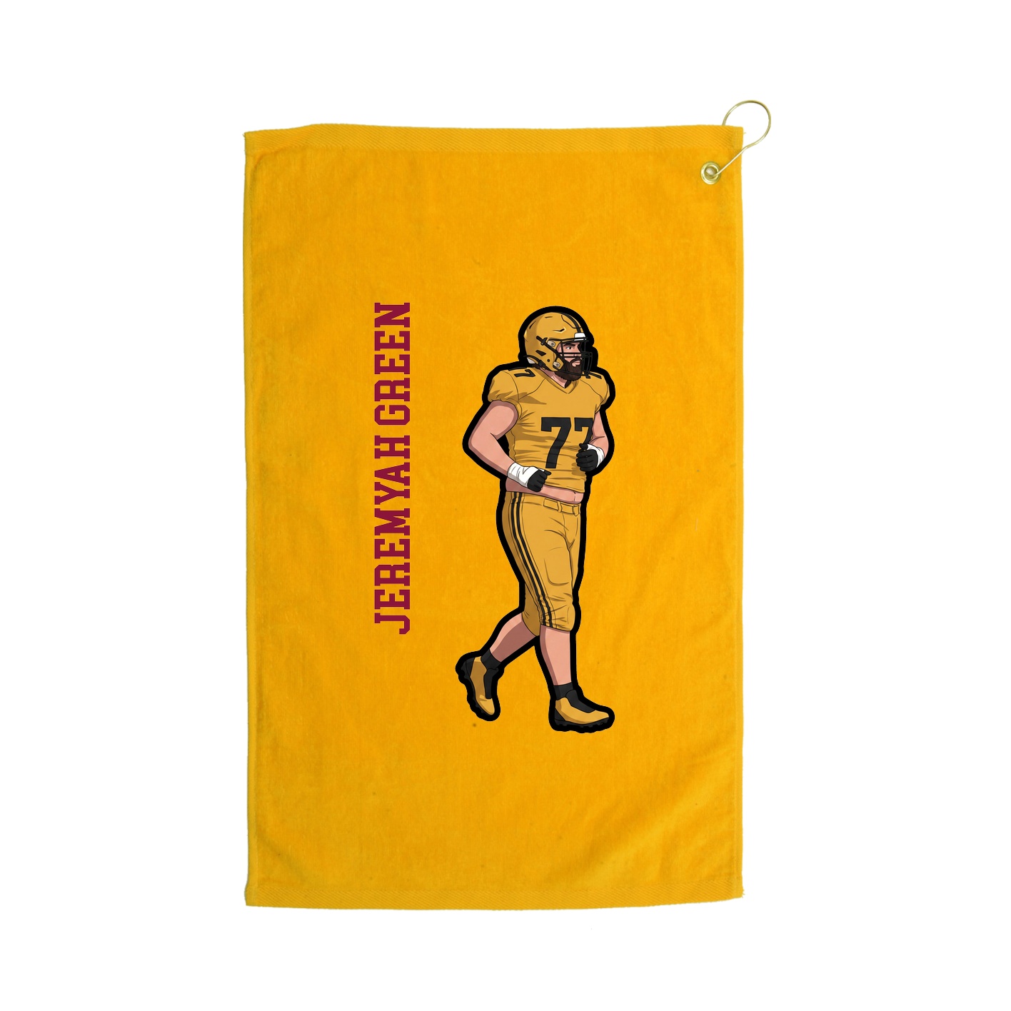 Golf Towel — Name Vertical in Gold