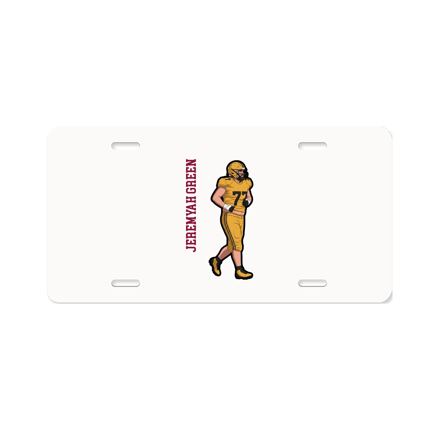 License Plate — Name Vertical in Classic