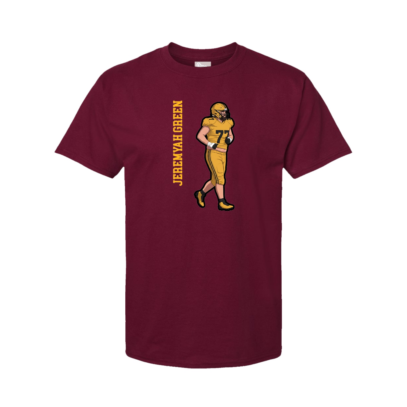 Youth Tee — Name Vertical in Cardinal