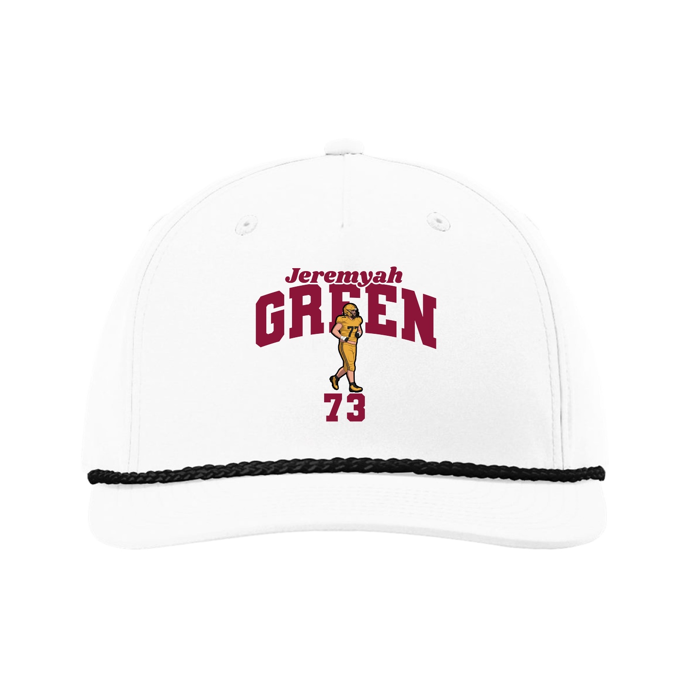 Five-Panel Classic Rope Cap — Signature Arch in White