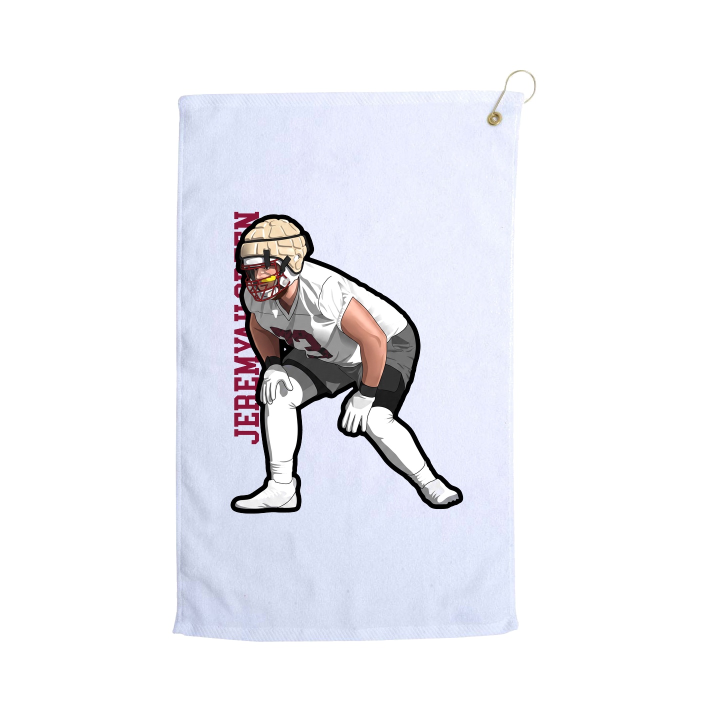 Golf Towel — Name Vertical in White