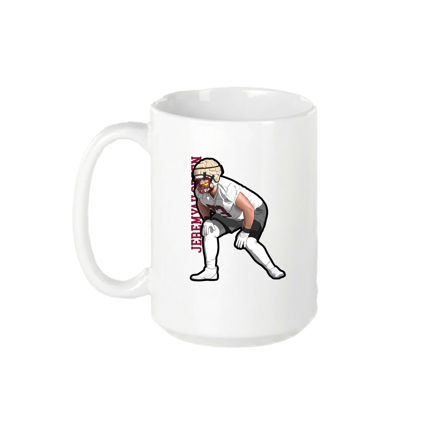 15oz Coffee Mug — Name Vertical in White